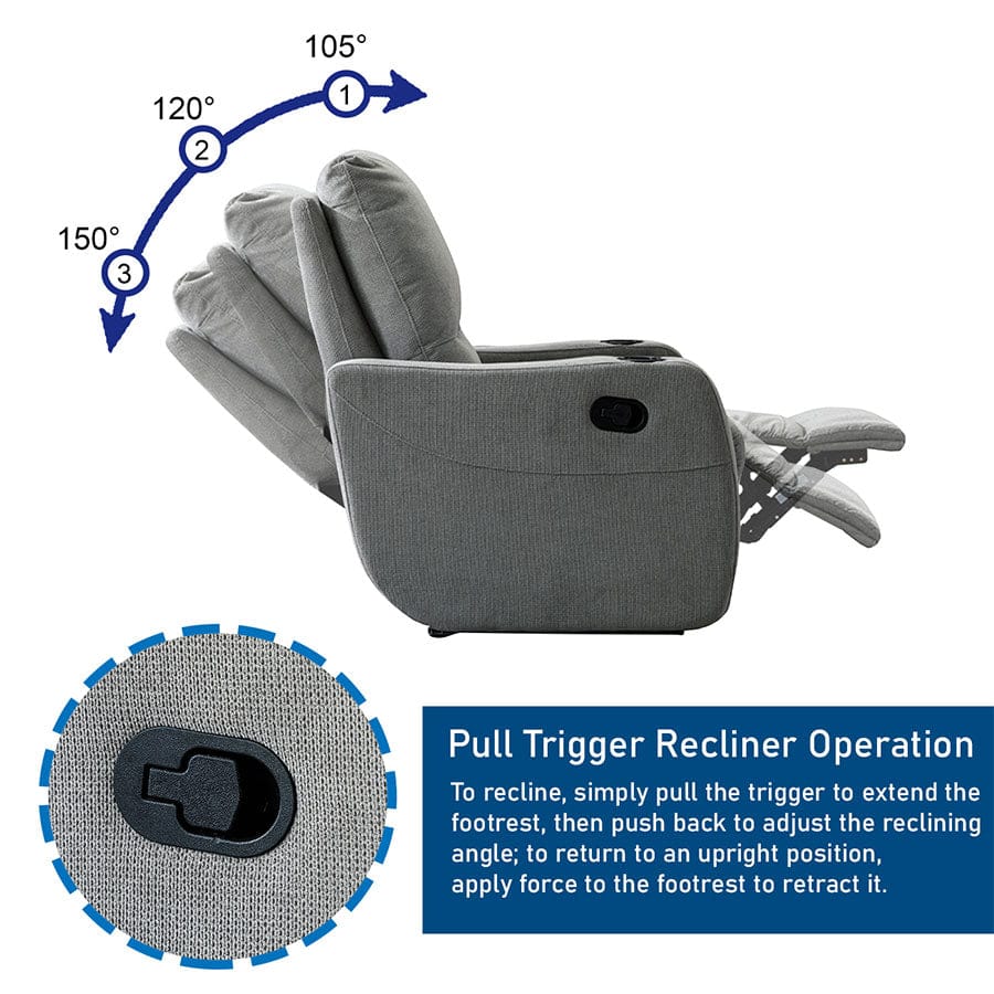 Arlington 1 Seater Recliner Sofa - Image 28