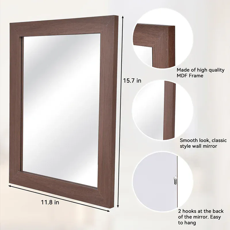 Basic Mirror Pine Walnut 30x40cm B1T1 - Image 4