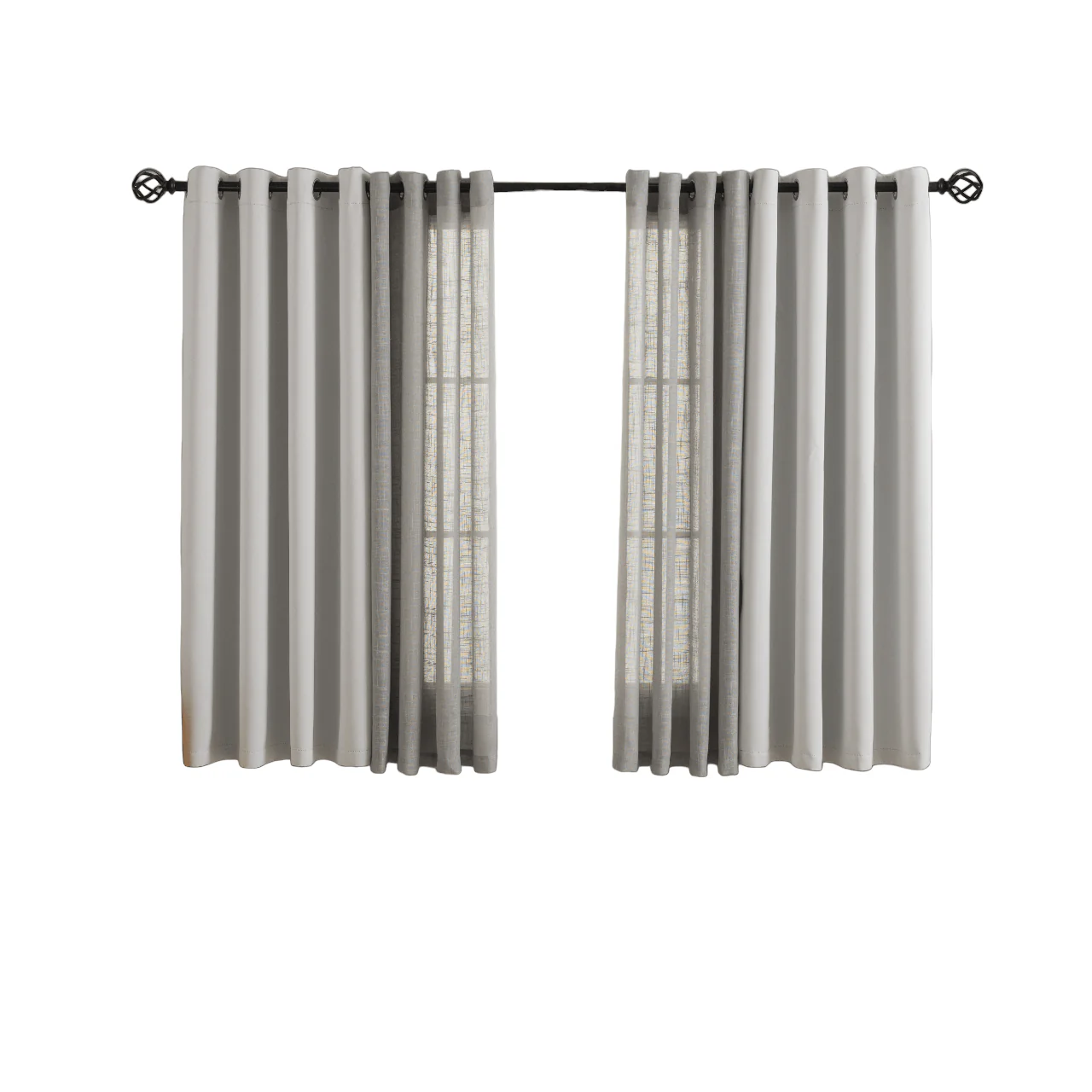 Bellis Plain Set of 4 Curtains