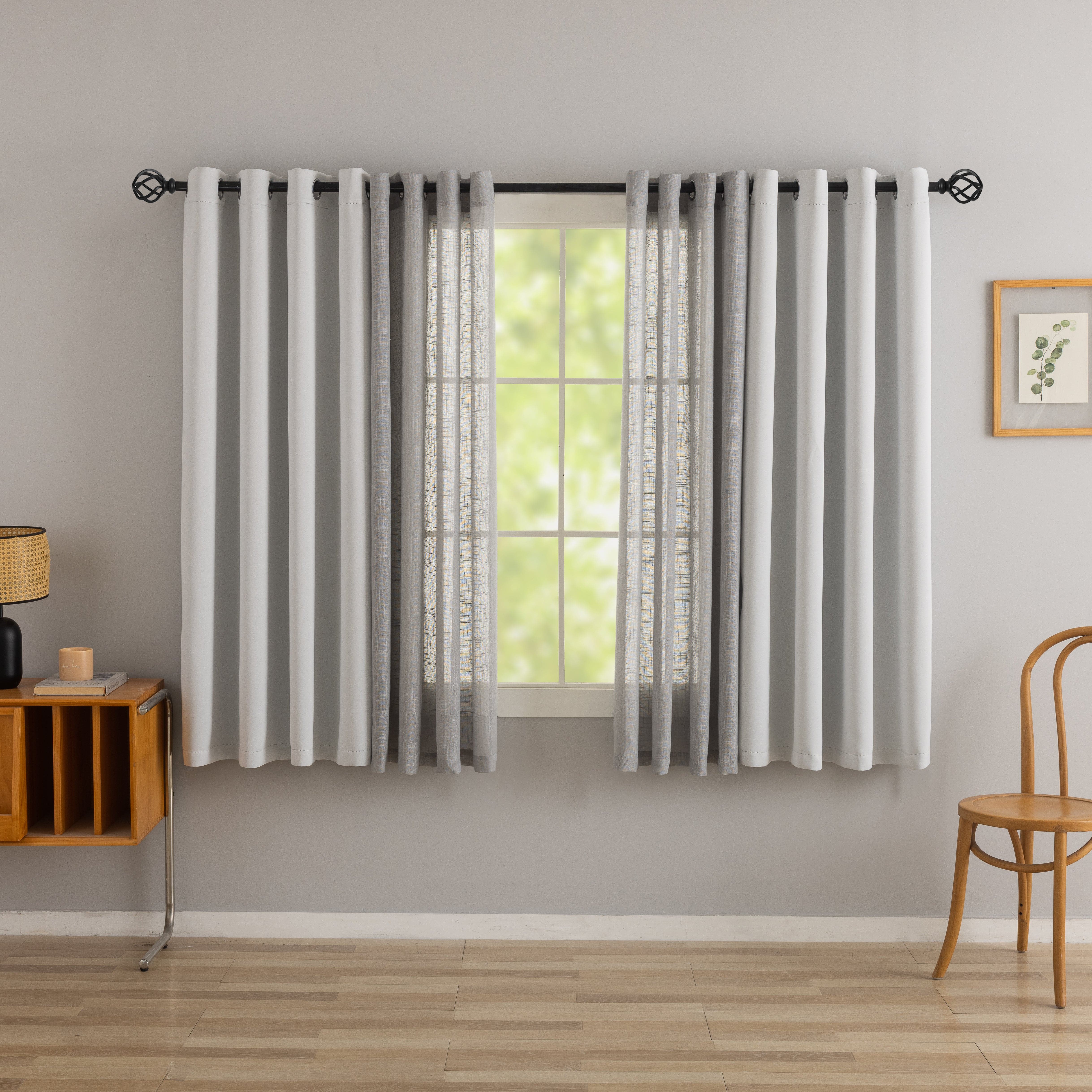 Bellis Plain Set of 4 Curtains - Image 2