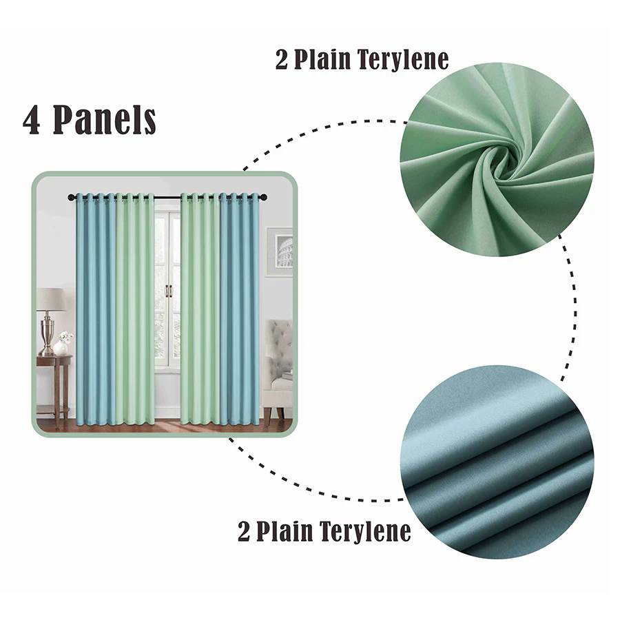 Birgit Plain Set of 4 Curtains - Image 3