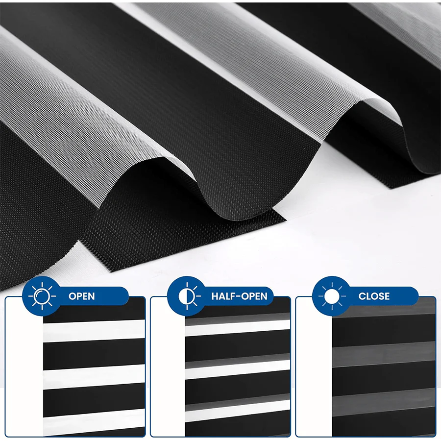 Dark Grey Zebra Blackout Blinds - Image 7