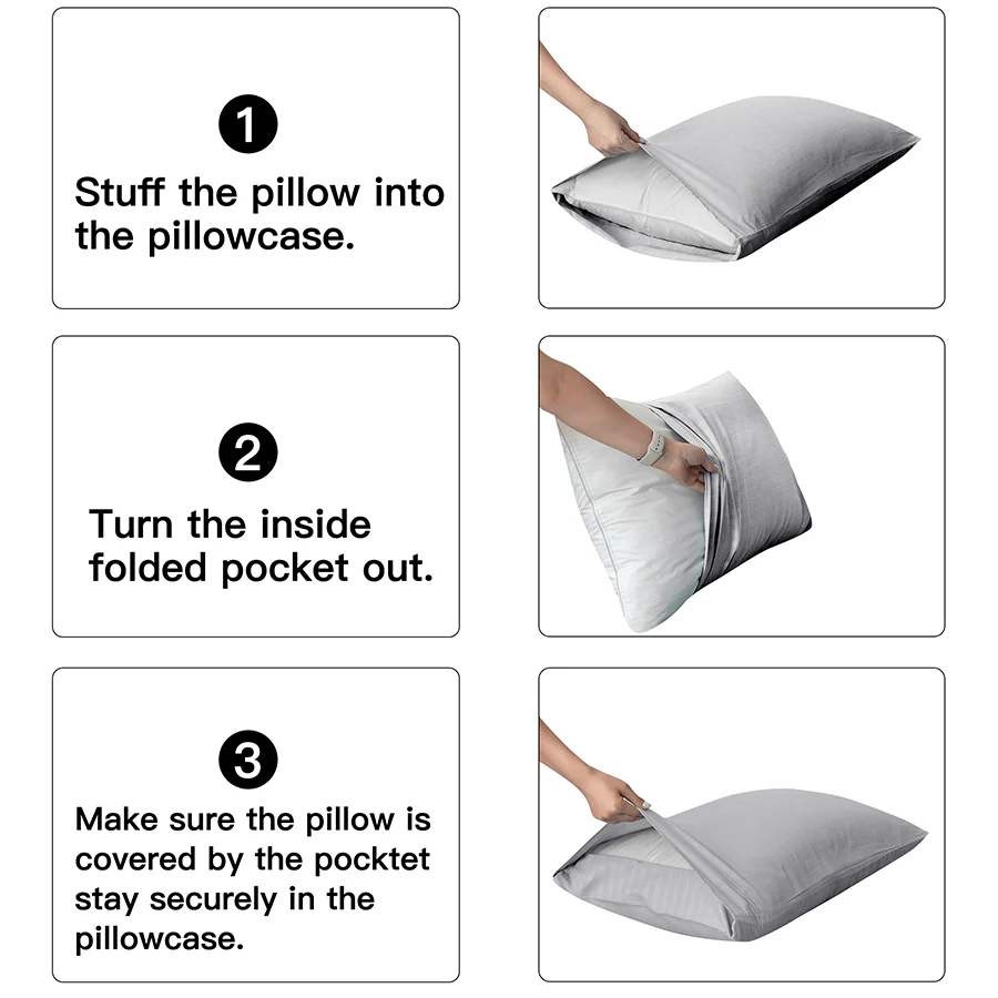 Basic Gray Plain 3pc Sheet Set - Image 10