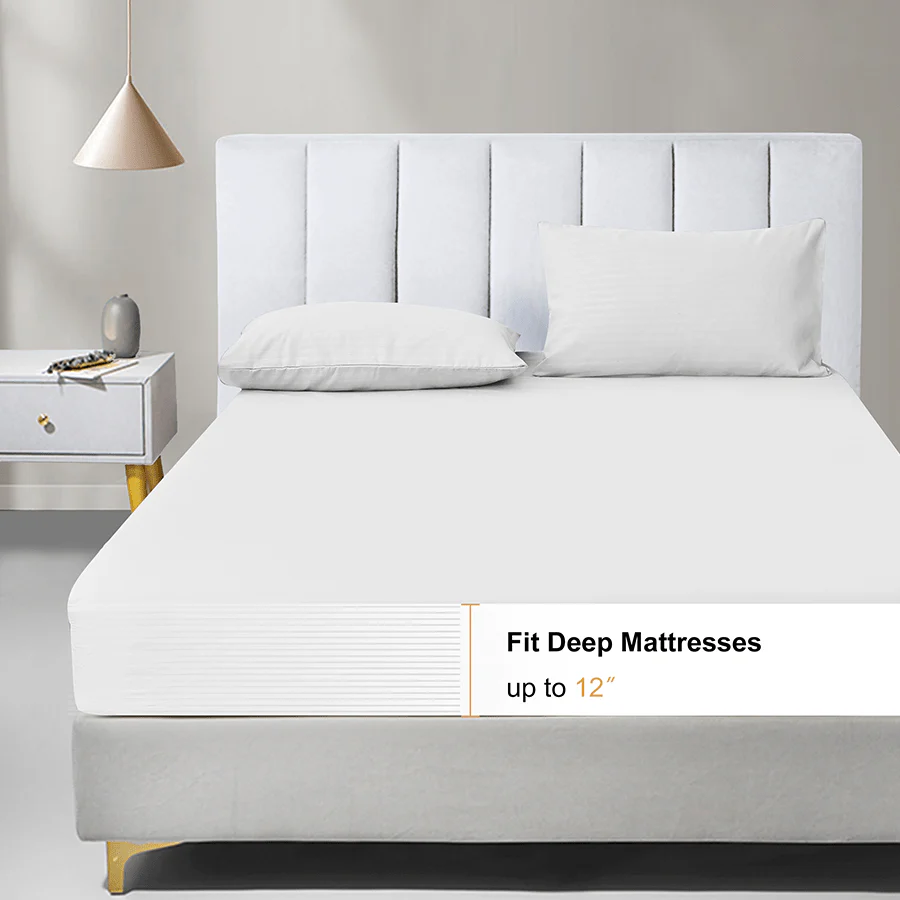 Basic White Plain Sheet 3pc Set - Image 4