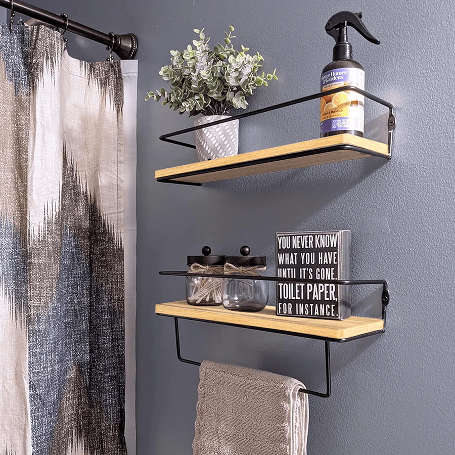 Ekon Set of 2 Shelves with Bracket - Image 11