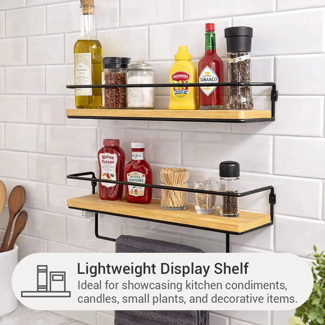 Ekon Set of 2 Shelves with Bracket - Image 14