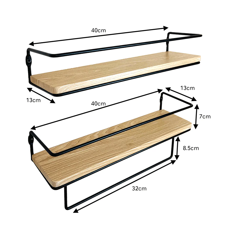 Ekon Set of 2 Shelves with Bracket - Image 16