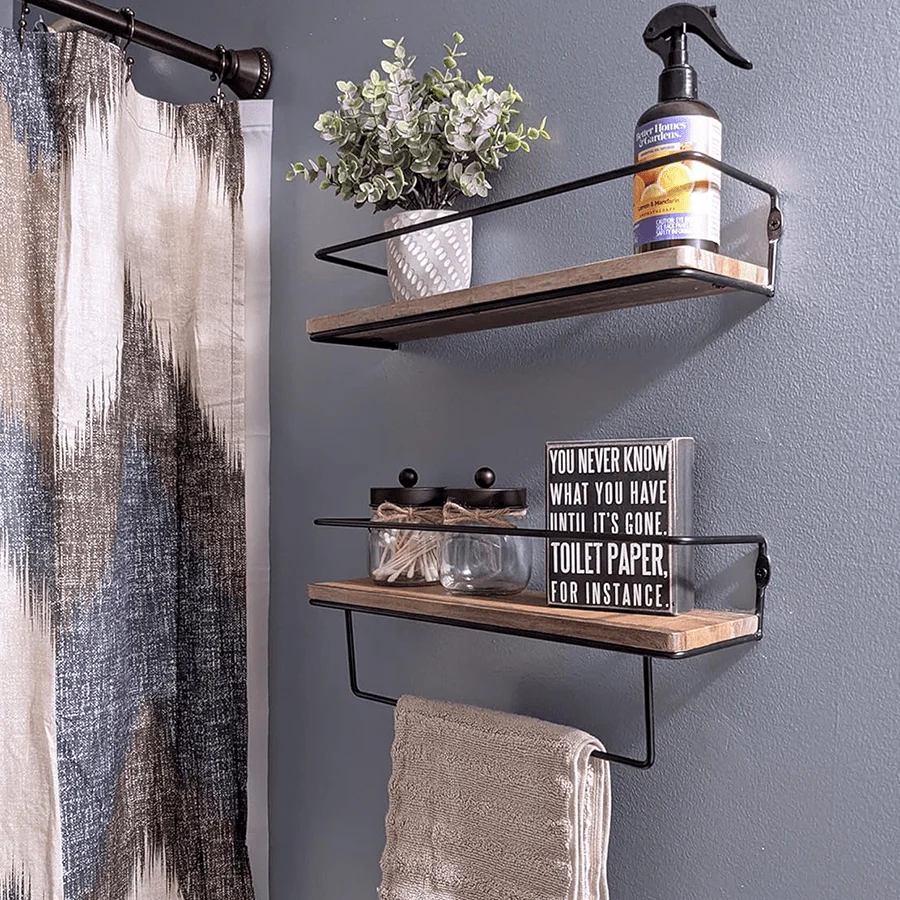 Ekon Set of 2 Shelves with Bracket - Image 2