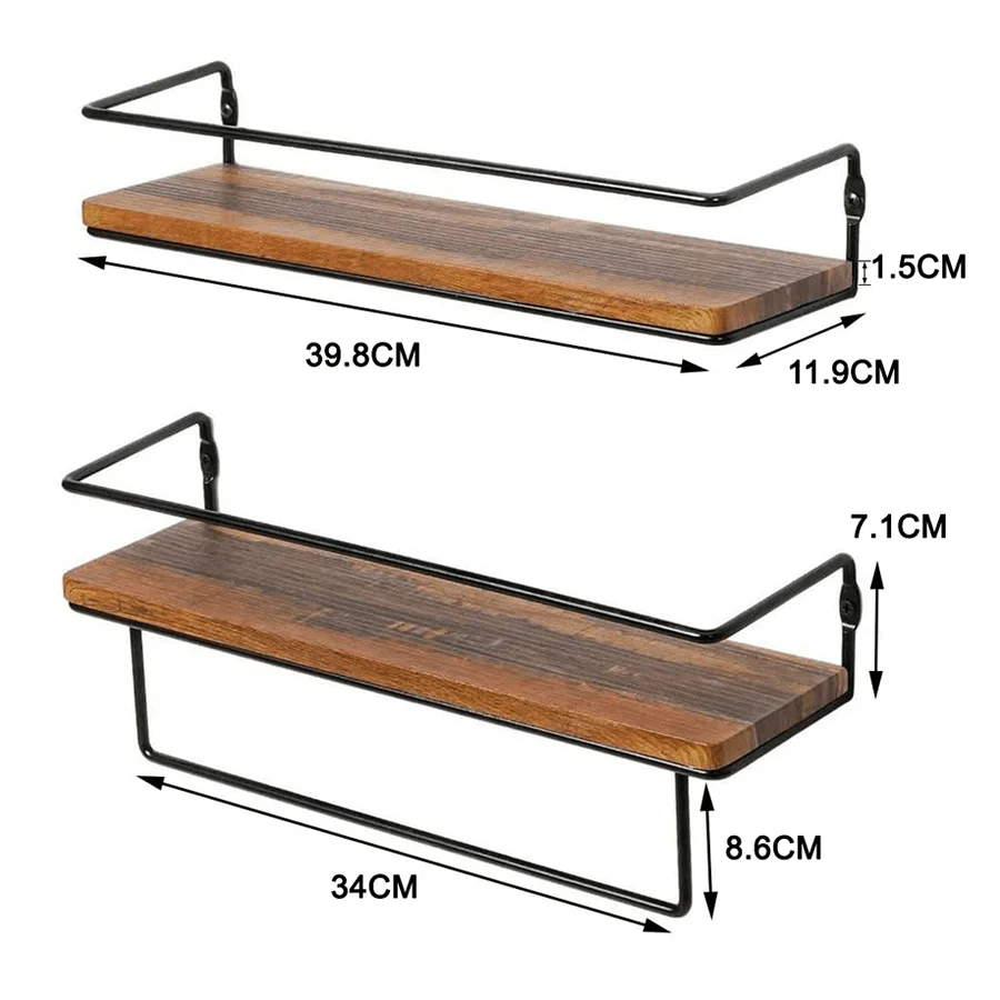Ekon Set of 2 Shelves with Bracket - Image 9