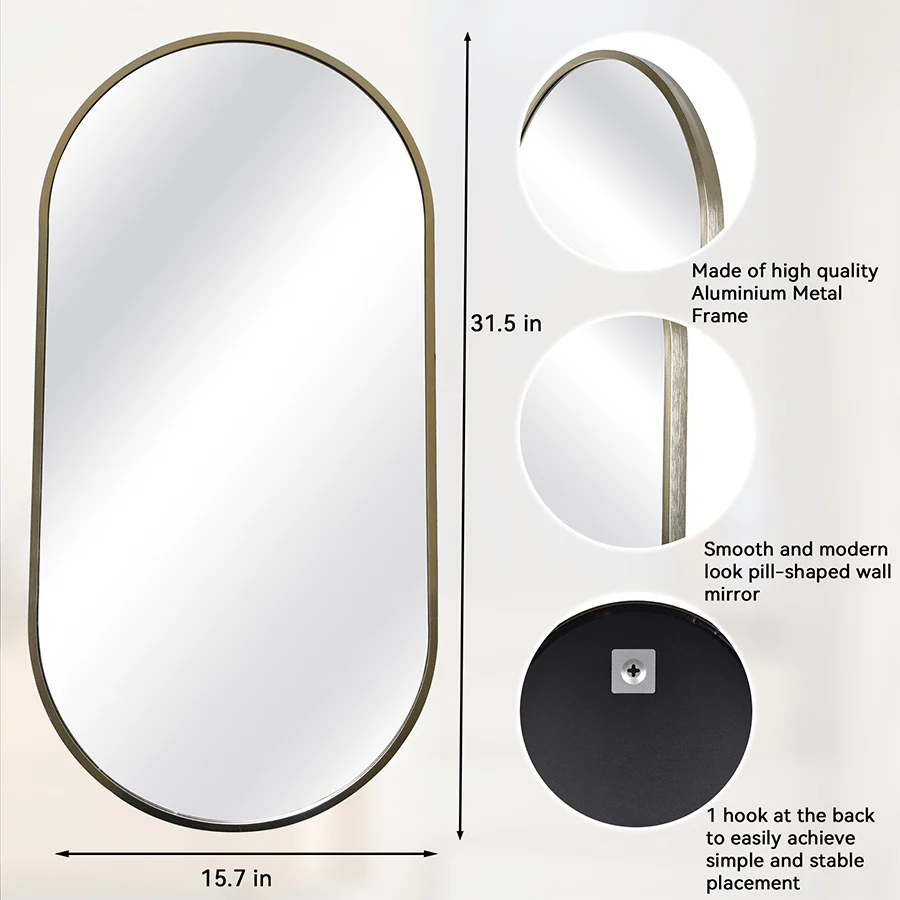 Janke Gold Pill Wall Mirror - Image 3