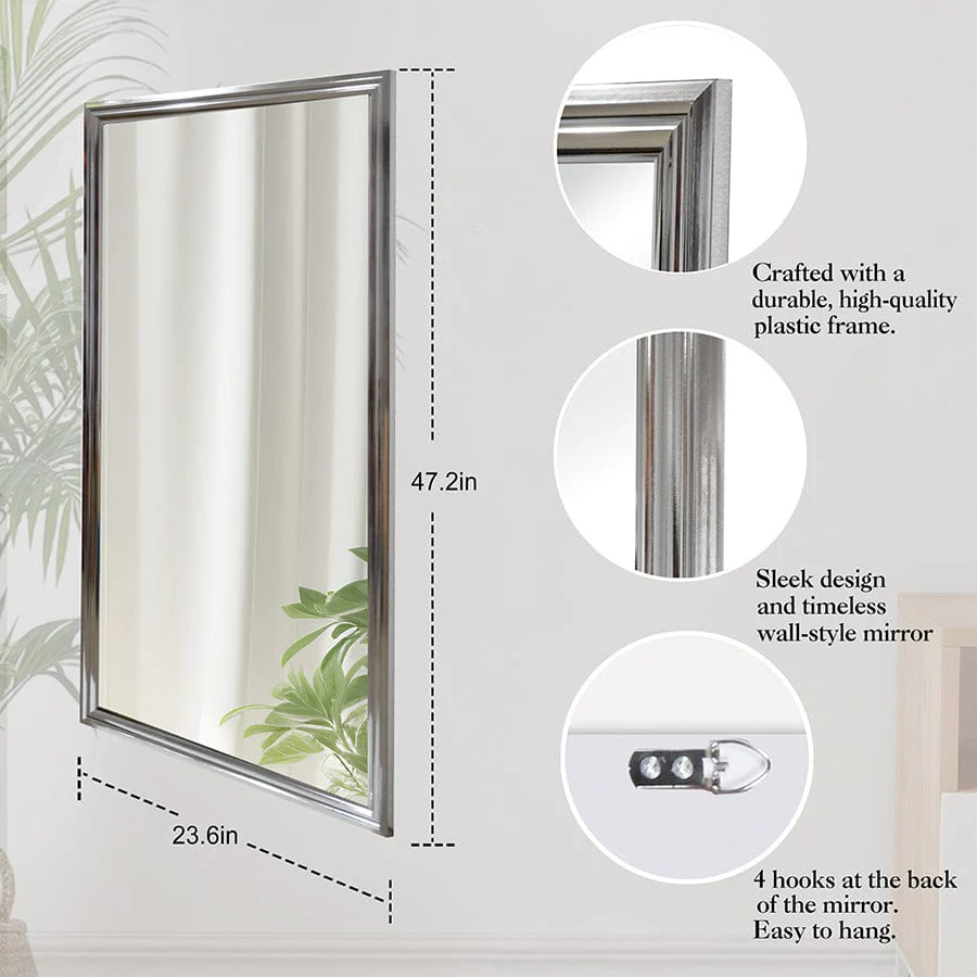 Jaye Bright Silver Framed Mirror 60x120 cm - Image 4