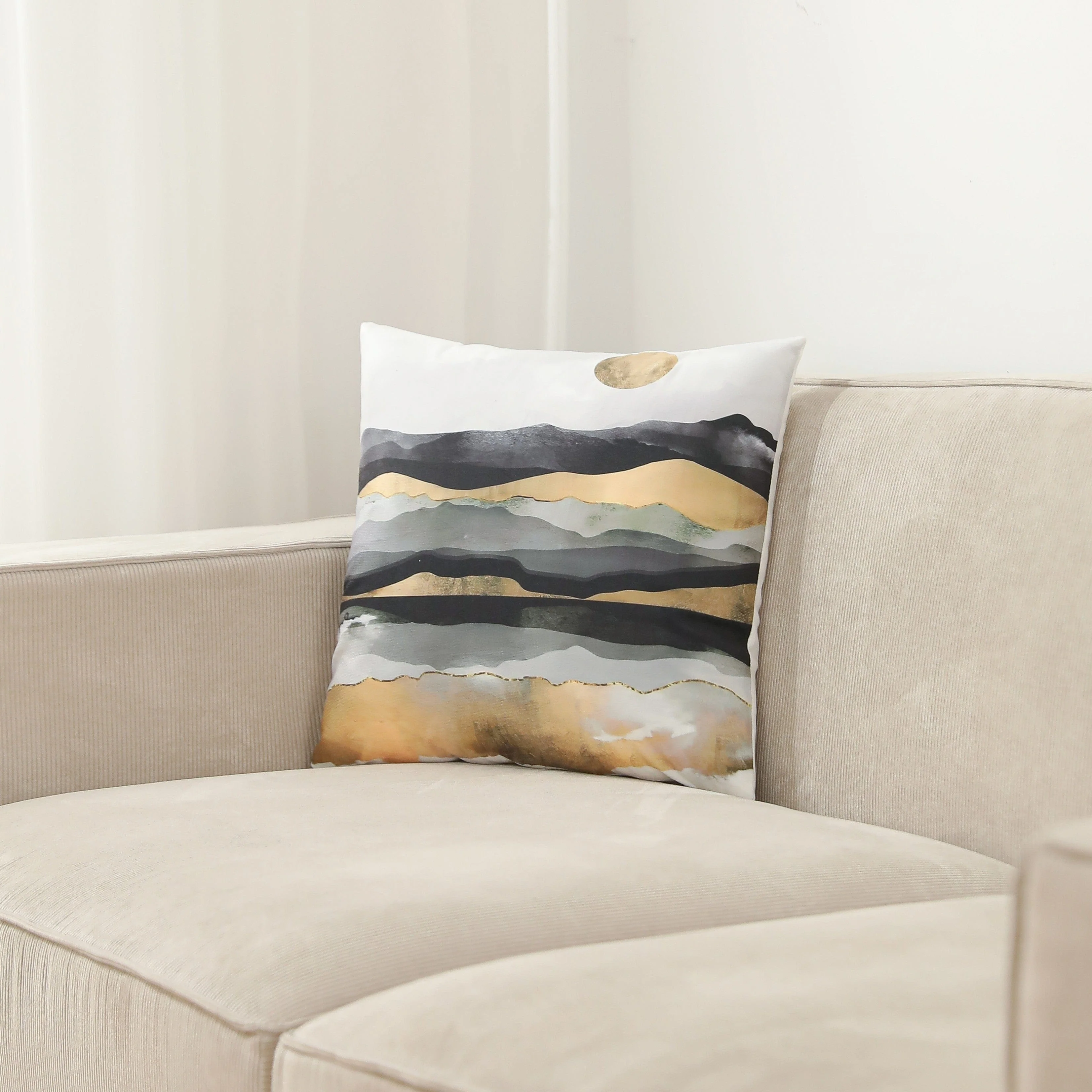 Lumi Mountain Abstract Throw Pillowcase - Image 2