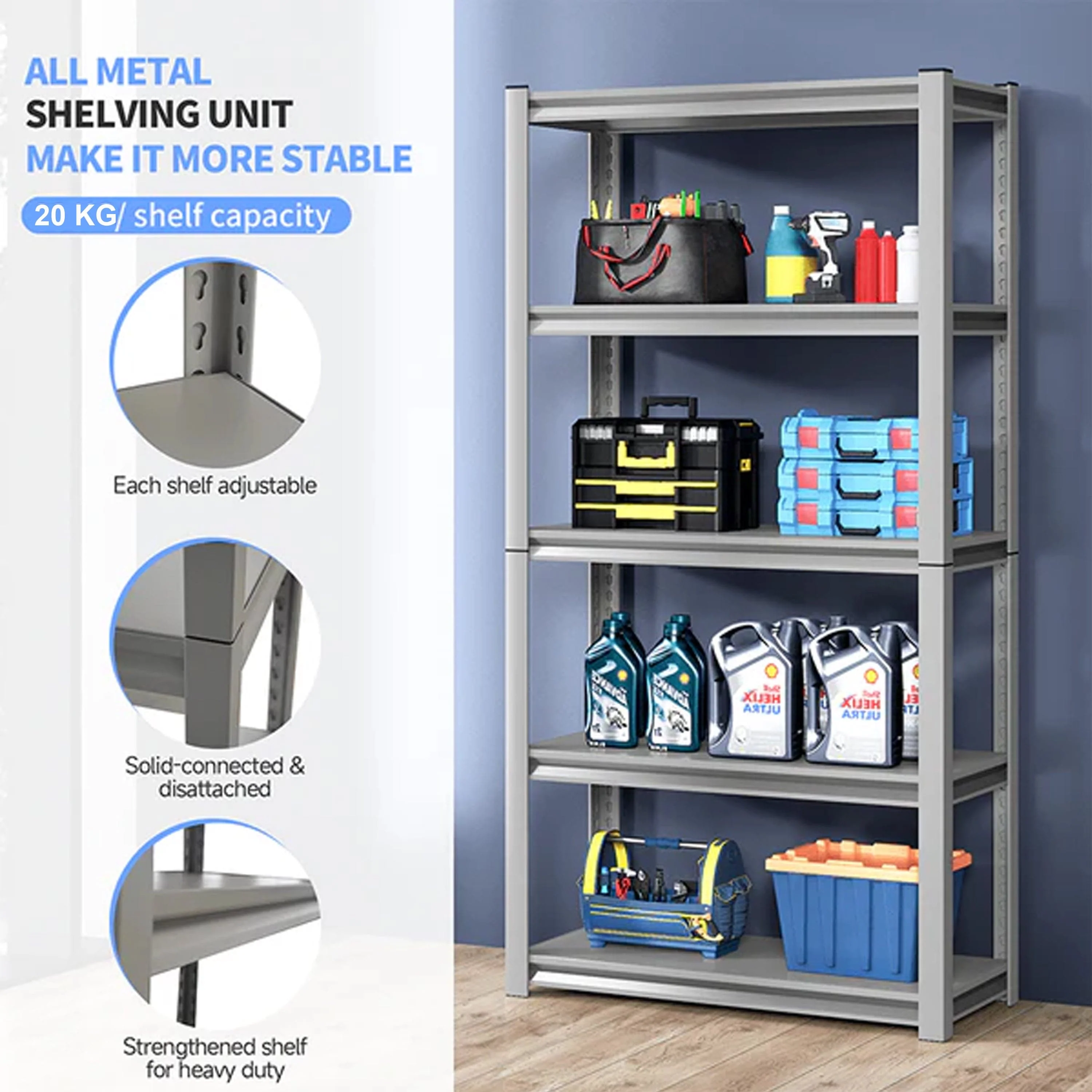 Magnus 5 Tier Adjustable Metal Rack - Image 4