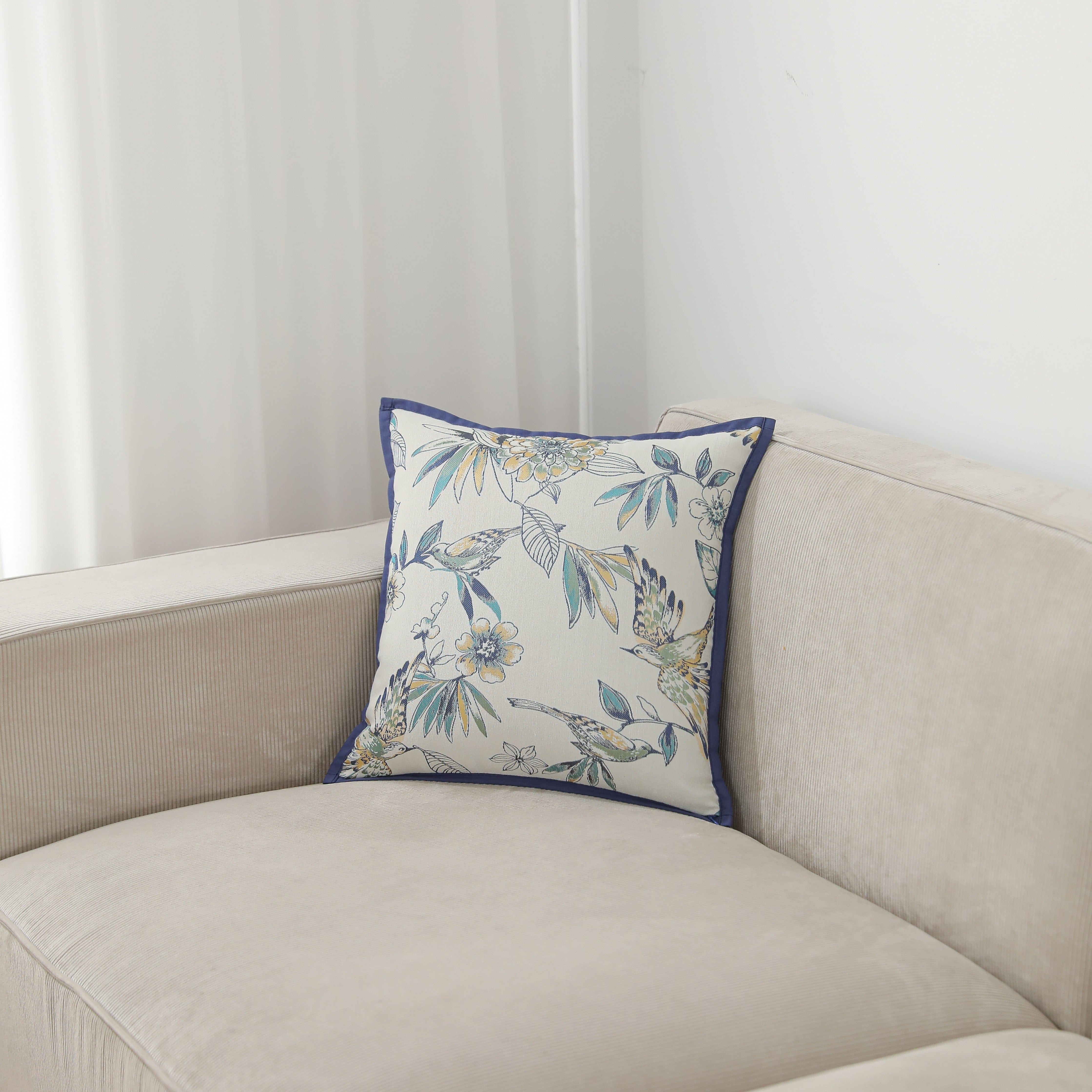 Mara Bird Jacquard Throw Pillowcase - Image 2