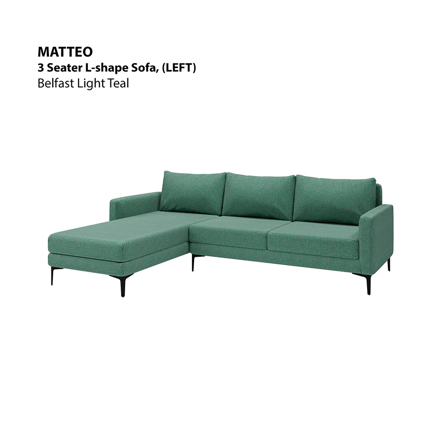 Matteo L-shape 3 Seat with Chaise (Left Facing) Sofa - Image 11