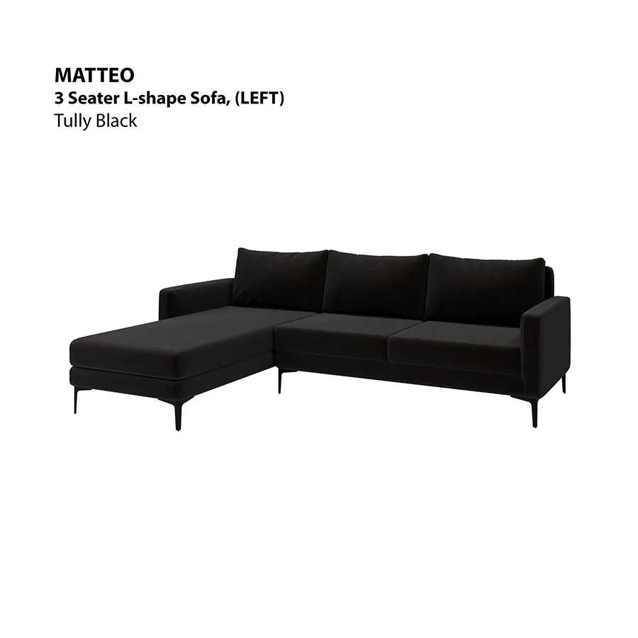 Matteo L-shape 3 Seat with Chaise (Left Facing) Sofa - Image 17