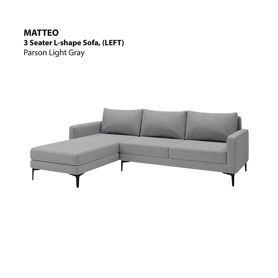 Matteo L-shape 3 Seat with Chaise (Left Facing) Sofa - Image 3