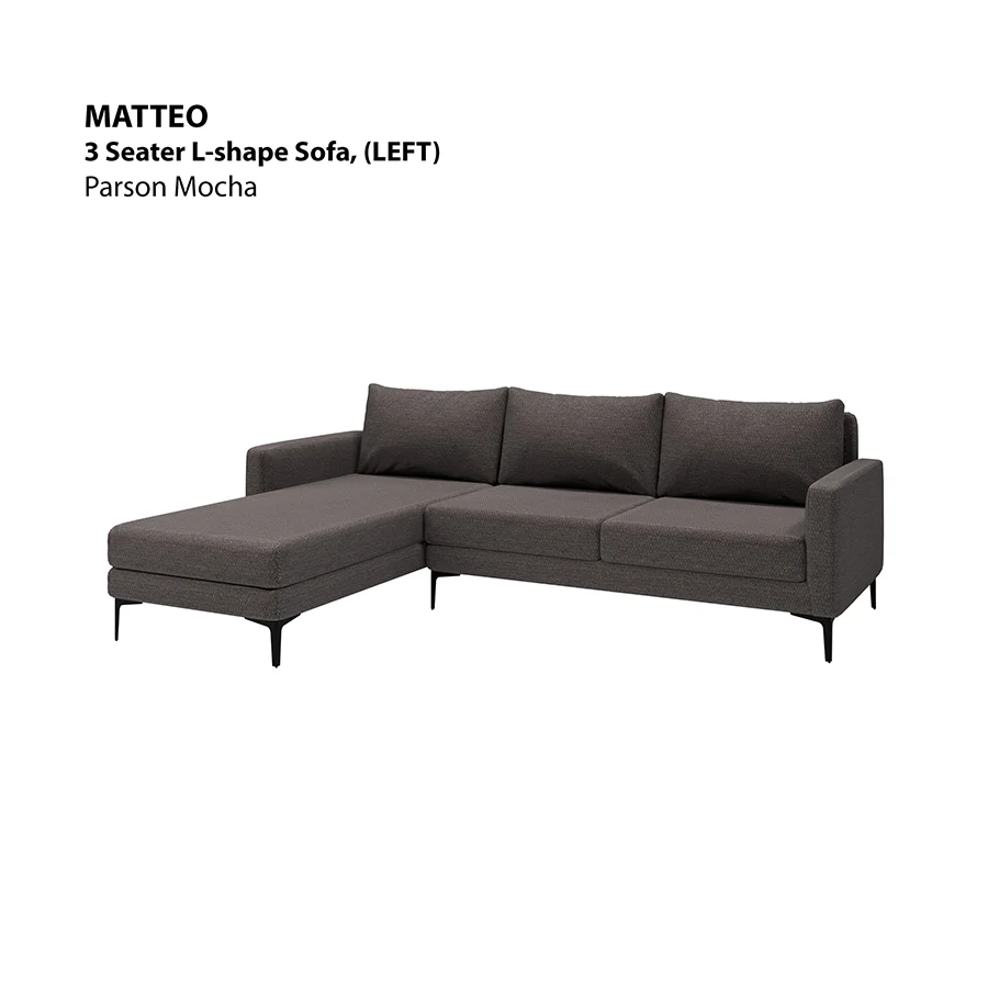 Matteo L-shape 3 Seat with Chaise (Left Facing) Sofa - Image 5