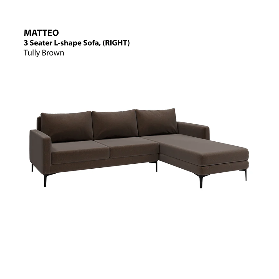 Matteo L-shape 3 Seat with Chaise (Right Facing) Sofa - Image 14