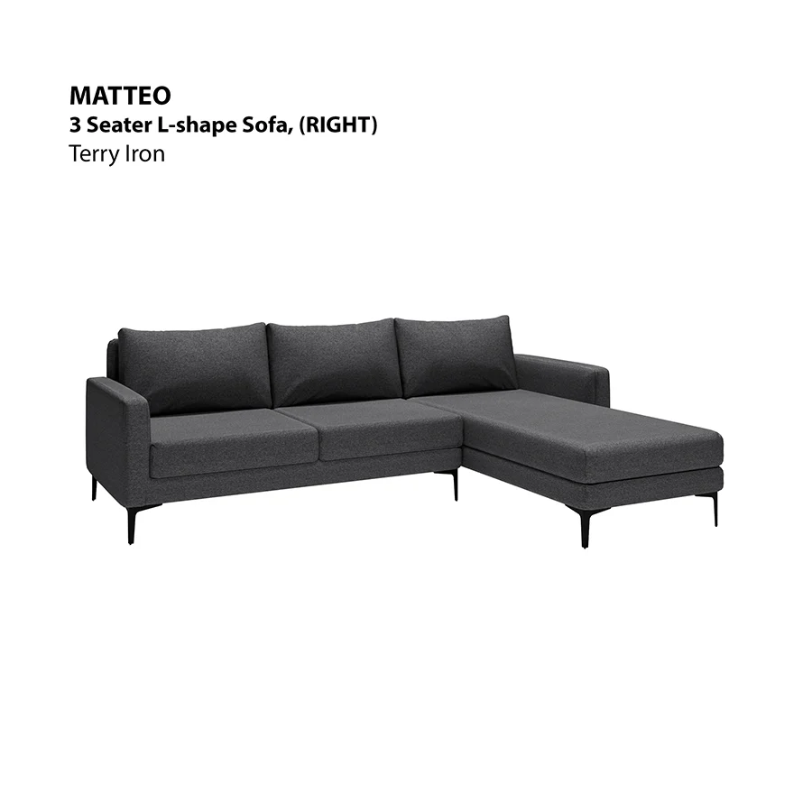 Matteo L-shape 3 Seat with Chaise (Right Facing) Sofa - Image 22