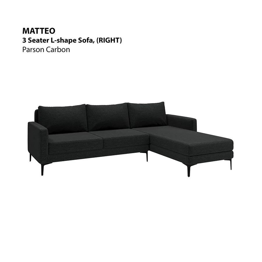 Matteo L-shape 3 Seat with Chaise (Right Facing) Sofa - Image 6