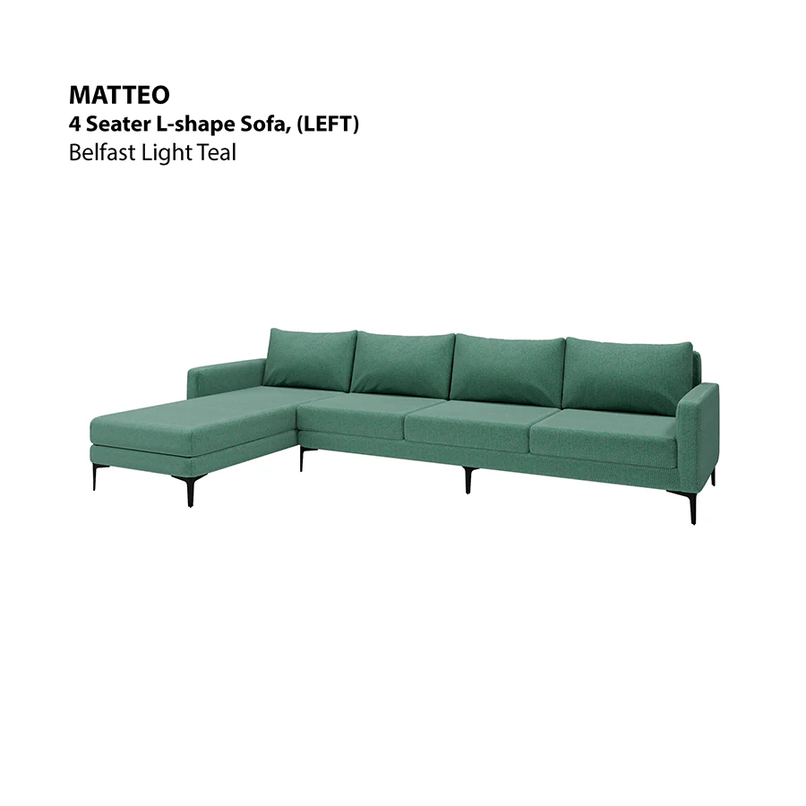 Matteo L-shape 4 Seat with Chaise (Left Facing) Sofa - Image 10