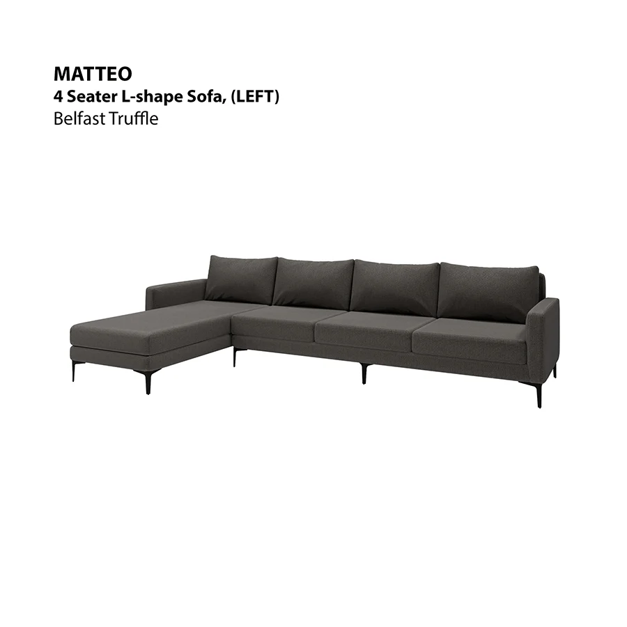 Matteo L-shape 4 Seat with Chaise (Left Facing) Sofa - Image 11