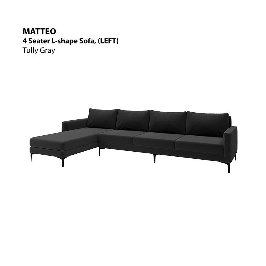 Matteo L-shape 4 Seat with Chaise (Left Facing) Sofa - Image 15
