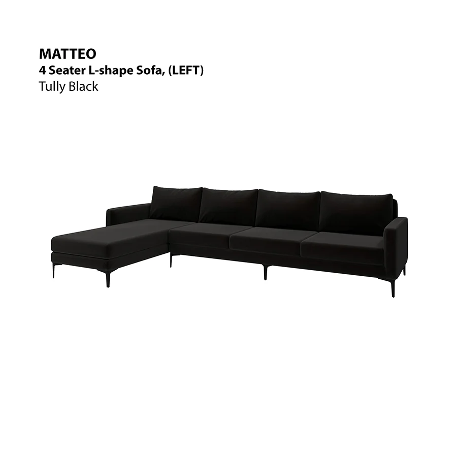 Matteo L-shape 4 Seat with Chaise (Left Facing) Sofa - Image 16