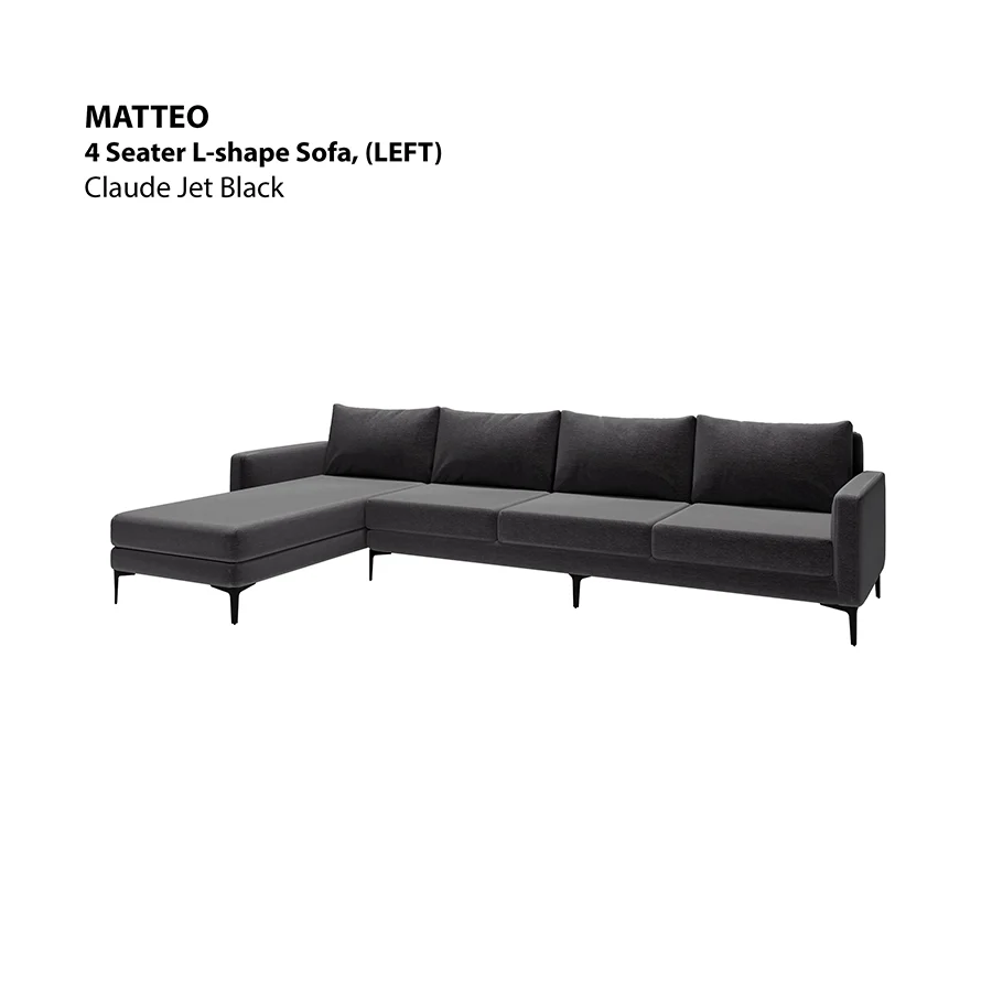 Matteo L-shape 4 Seat with Chaise (Left Facing) Sofa - Image 19