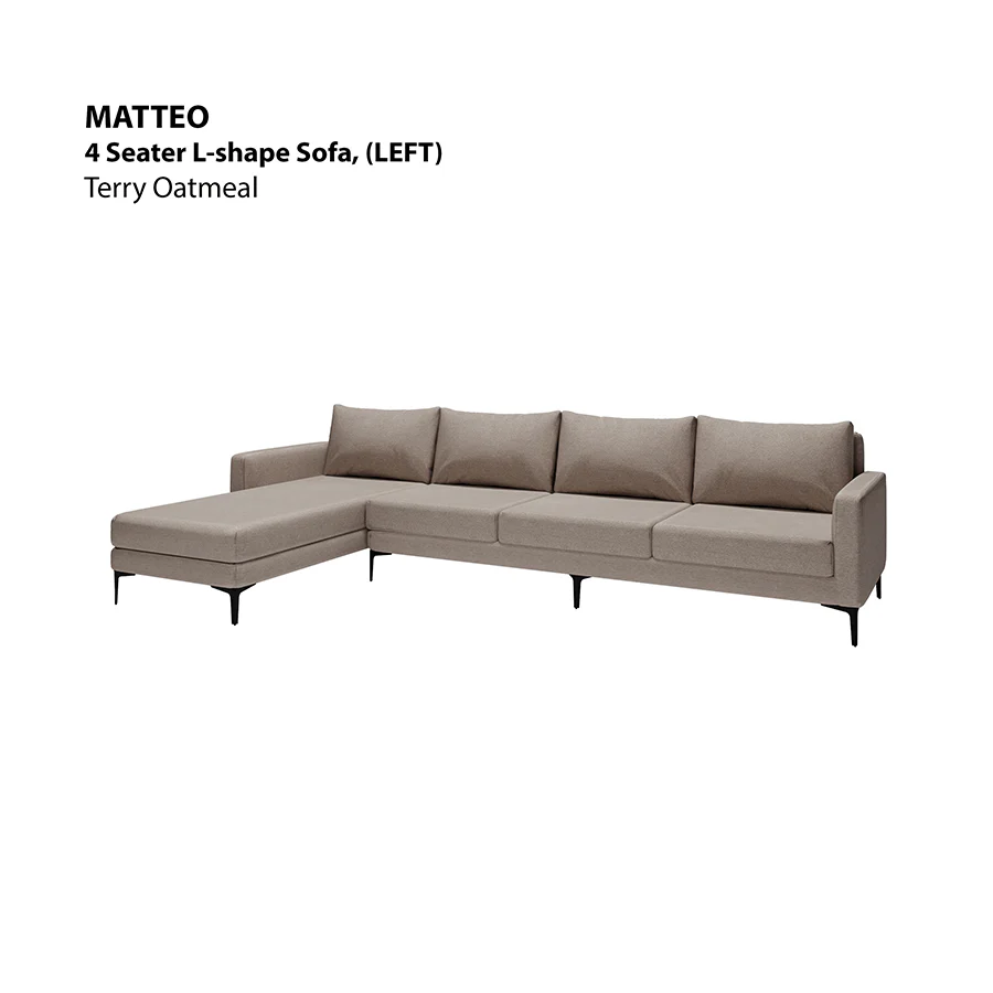 Matteo L-shape 4 Seat with Chaise (Left Facing) Sofa - Image 20