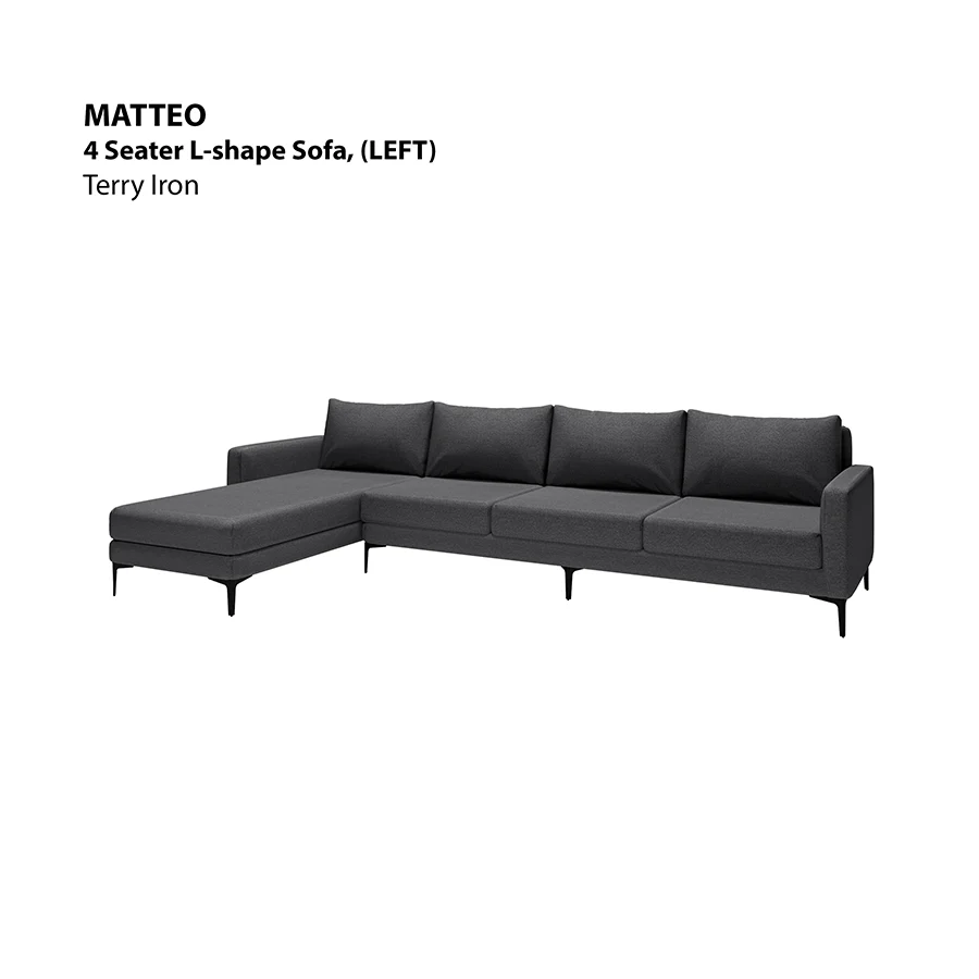 Matteo L-shape 4 Seat with Chaise (Left Facing) Sofa - Image 22
