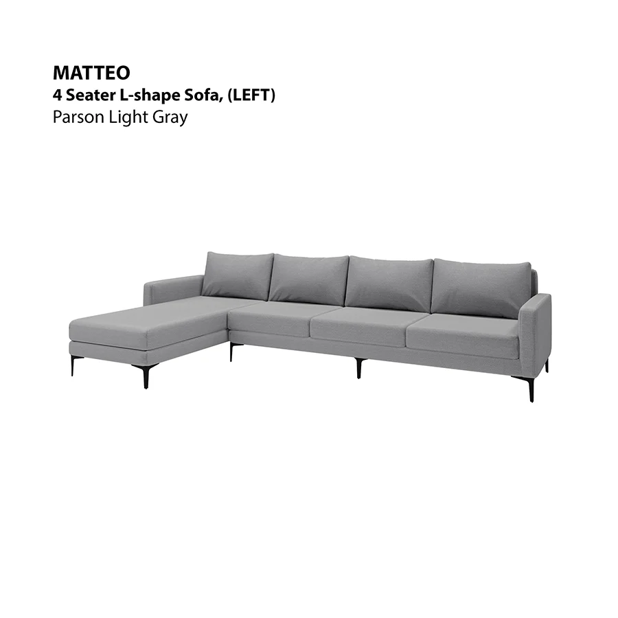 Matteo L-shape 4 Seat with Chaise (Left Facing) Sofa - Image 3