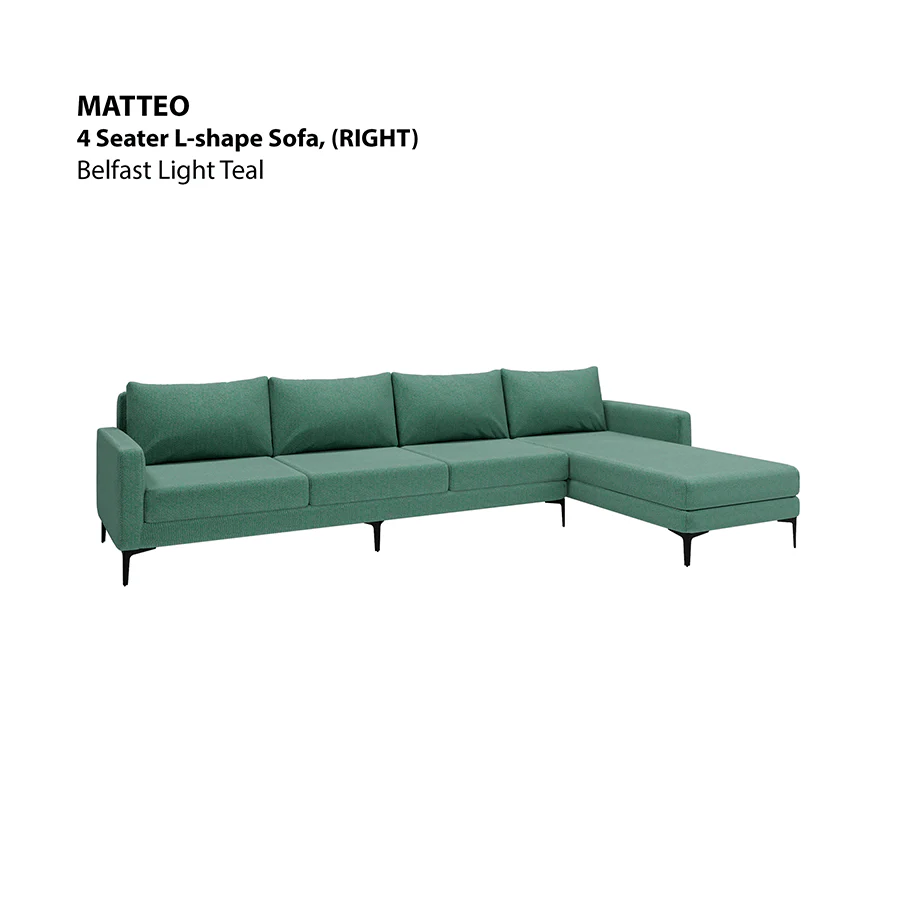 Matteo L-shape 4 Seat with Chaise (Right Facing) Sofa - Image 11