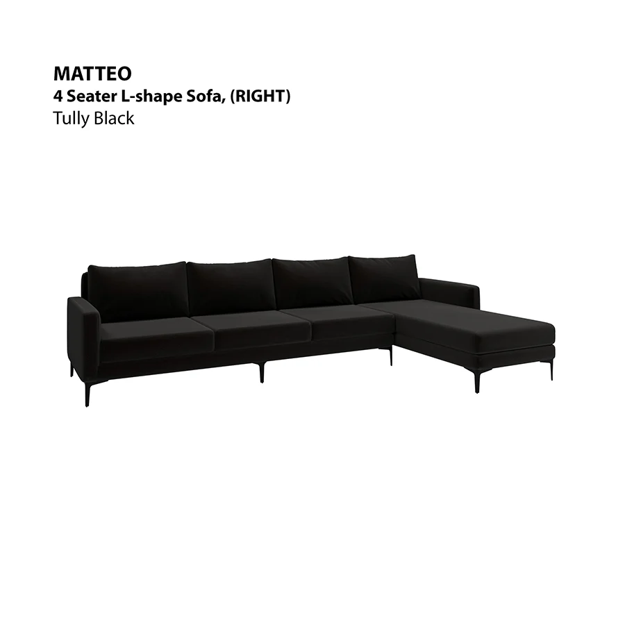 Matteo L-shape 4 Seat with Chaise (Right Facing) Sofa - Image 17