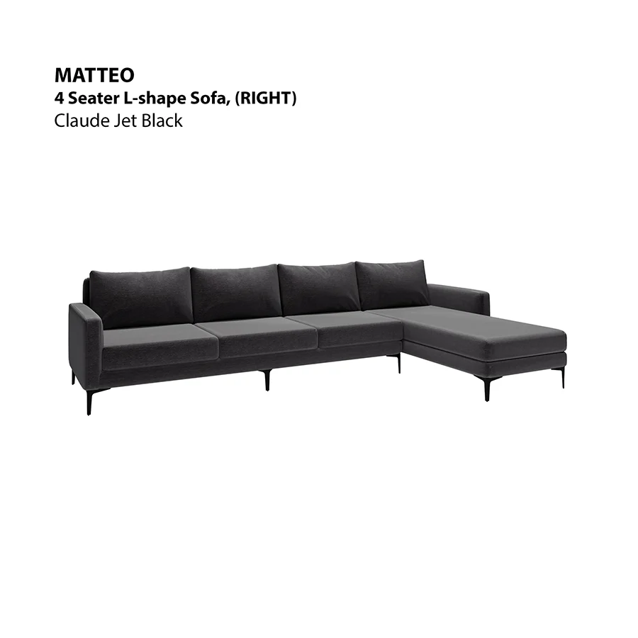 Matteo L-shape 4 Seat with Chaise (Right Facing) Sofa - Image 19