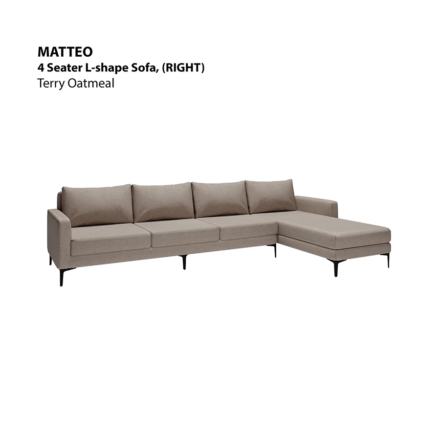 Matteo L-shape 4 Seat with Chaise (Right Facing) Sofa - Image 20