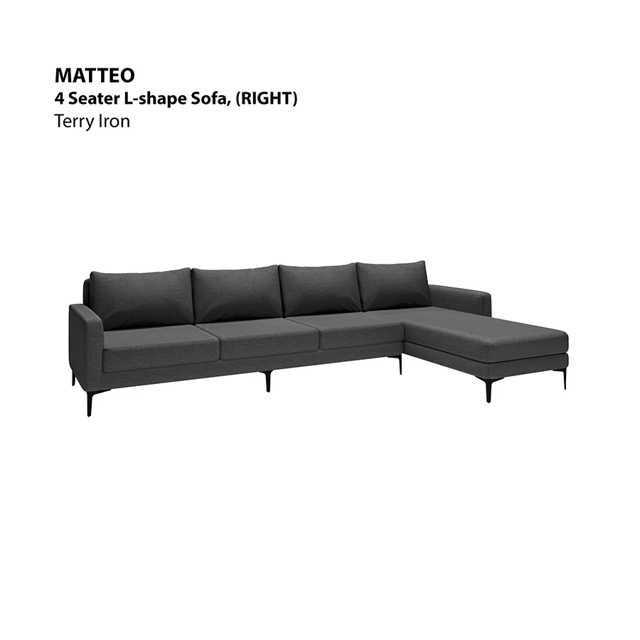 Matteo L-shape 4 Seat with Chaise (Right Facing) Sofa - Image 22