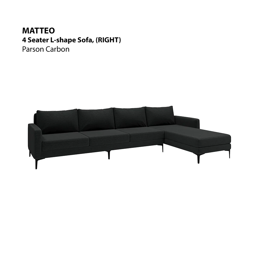 Matteo L-shape 4 Seat with Chaise (Right Facing) Sofa - Image 6