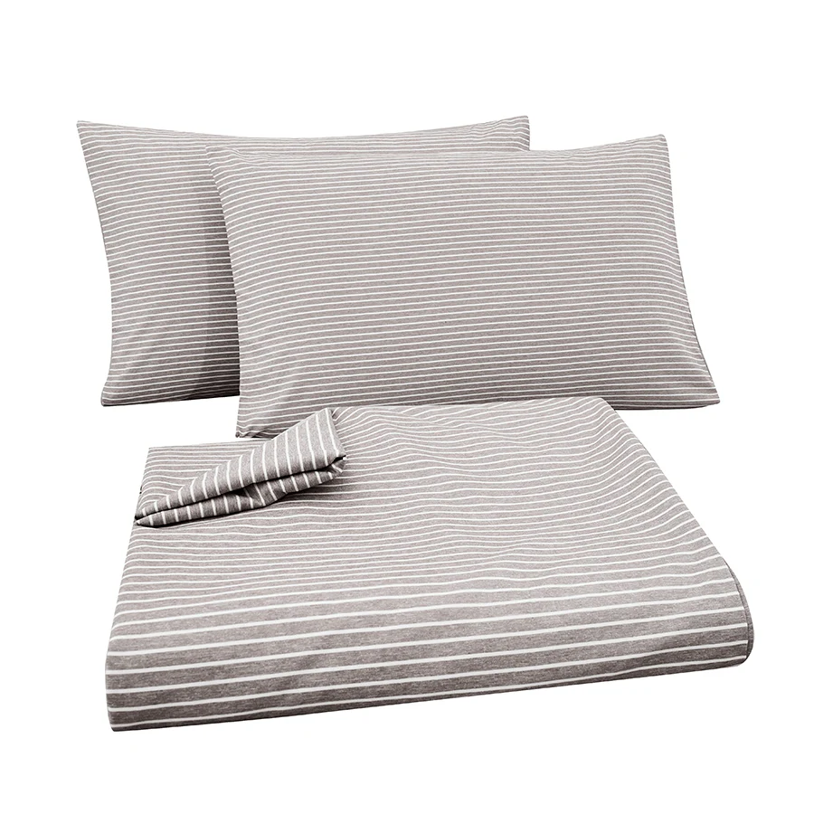 Reversible Stripe Khaki 3pc Sheet Set - Image 3