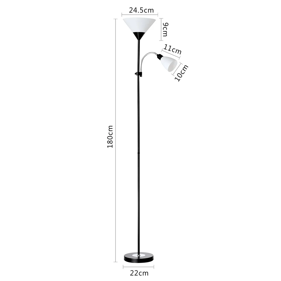 Torchiere Floor Lamp with Reading Lamp - Image 3