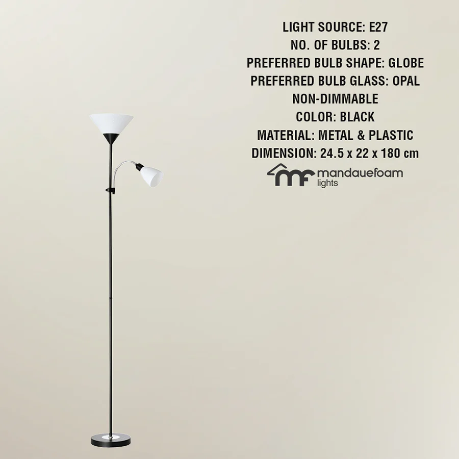Torchiere Floor Lamp with Reading Lamp - Image 4
