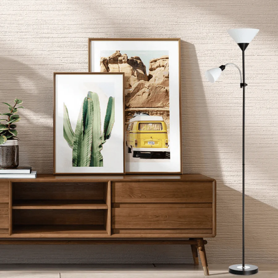 Torchiere Floor Lamp with Reading Lamp - Image 5