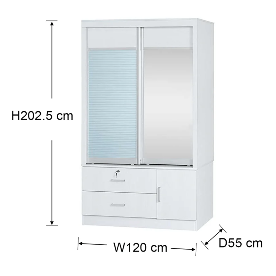 Vania 120 cm Sliding Wardrobe - Image 33