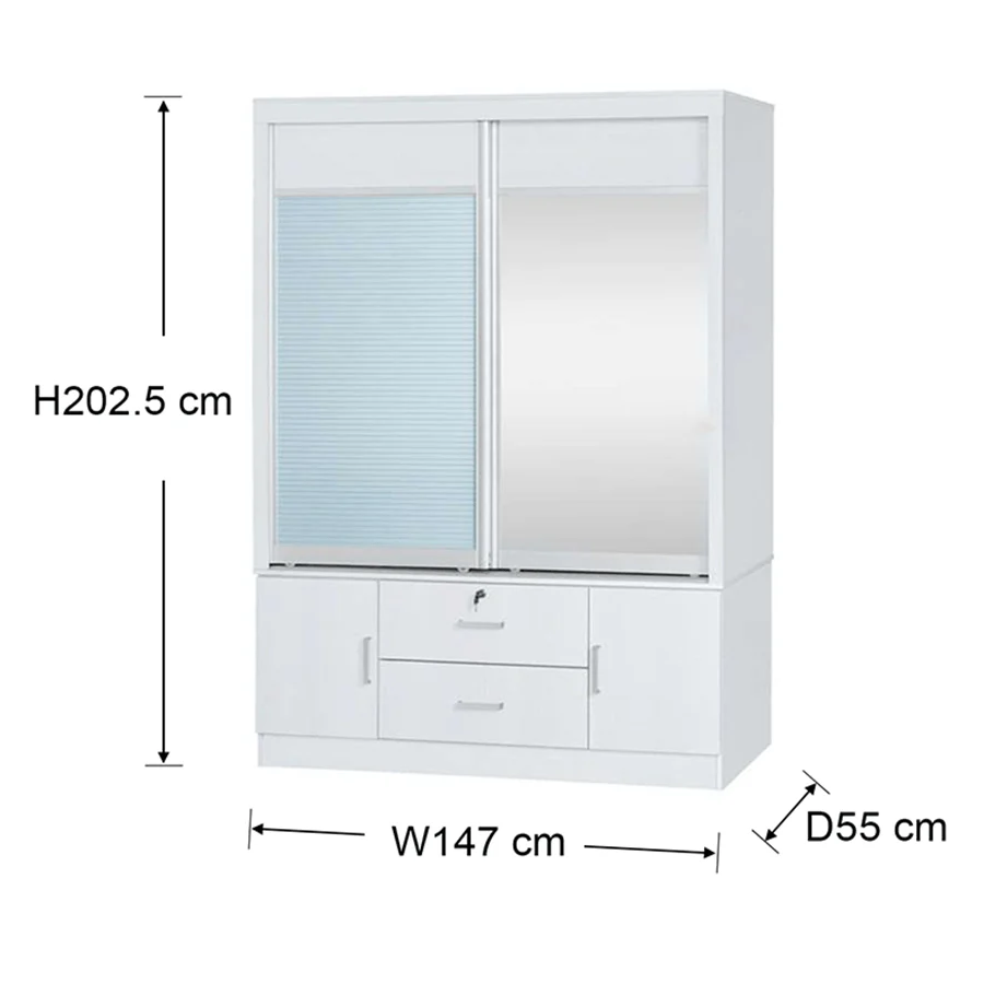 Vania 147 cm Sliding Wardrobe - Image 19