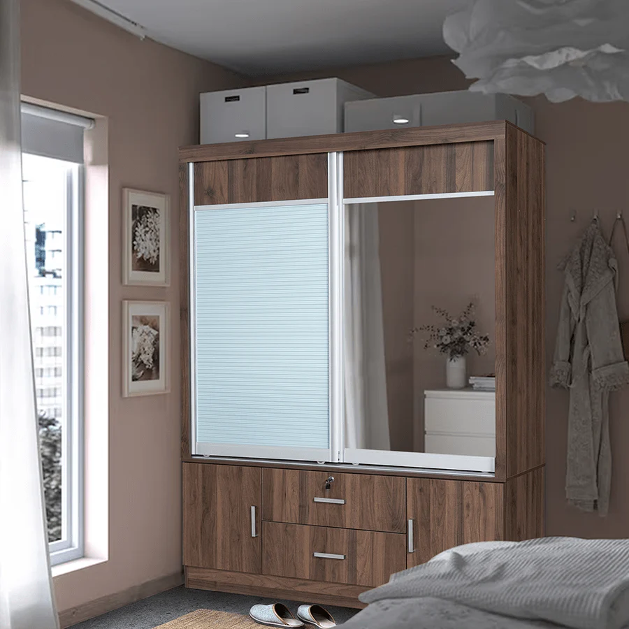 Vania 147 cm Sliding Wardrobe - Image 3