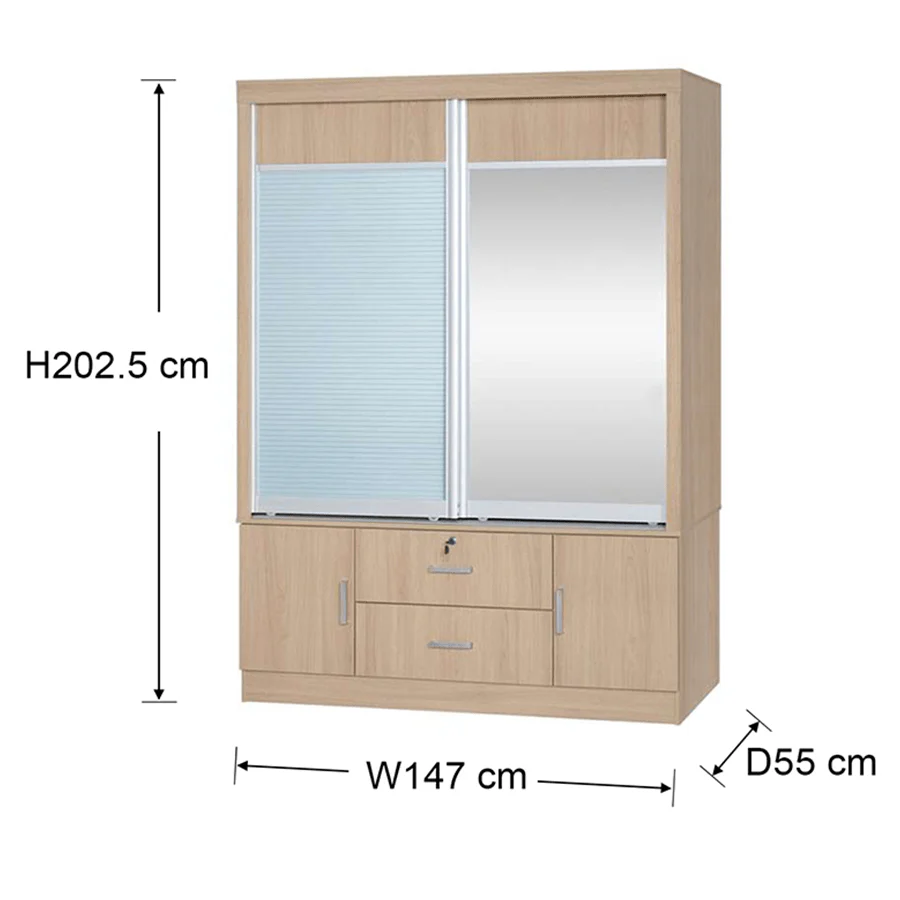 Vania 147 cm Sliding Wardrobe - Image 31