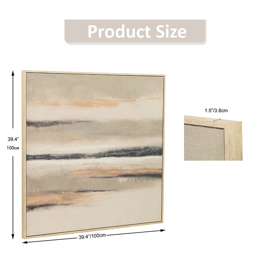 Whit Canvas Wall Art with PS Frame 100x100 cm - Image 4